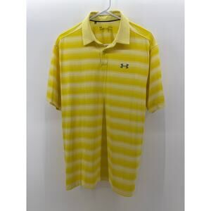 Under Armour Yellow Striped Polo size Large